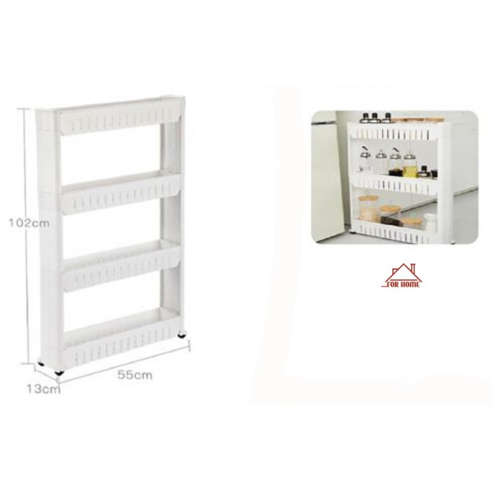 Τρόλει Κουζίνας Πλαστικό 3 Θέσεων 55x13x102cm ForHome 24901005