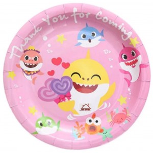 Σετ Χάρτινα Πιάτα για Πάρτυ 23cm 6 τεμαχίων Pink Baby Shark ForHome 52005437