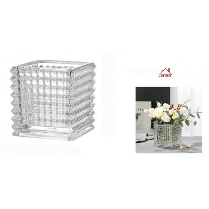 Βάζο Κρυστάλλινο Τετράγωνο 12x12x12cm ForHome 670175