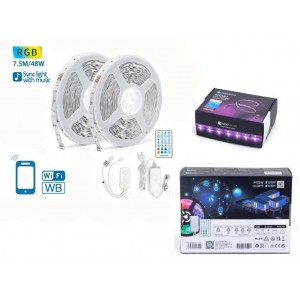 Ταινία LED Τροφοδοσίας 12V RGB Μήκους 2*7.5m RGB Aigostar 521655