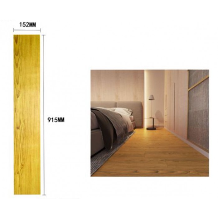 ForHome 028443 Αυτοκόλλητο Πάνελ Δαπέδου Ξύλο 152x915x1.5mm Κίτρινο Σκούρο 