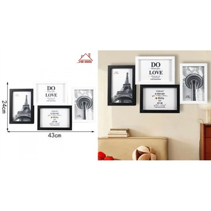 Kορνίζα Ξύλινη 4 θέσεων 43x24cm ForHome 520477
