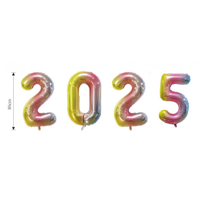 Σετ Μπαλόνια Διακοσμητικά σχέδιο 2025 Πολύχρωμα 4 τεμάχια ForHome 100376
