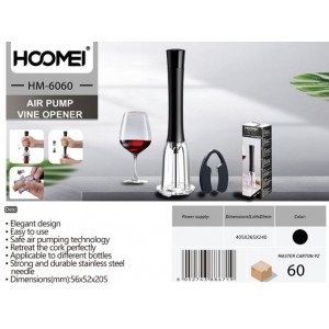 Ανοιχτήρι Μπουκαλιών Air Pump Wine Opener 5.6x5.2x20.5cm Hoomei HM-6060