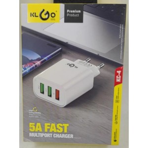 Φορτιστής USB 3 θυρών για γρήγορη φόρτιση Klgo KC-4