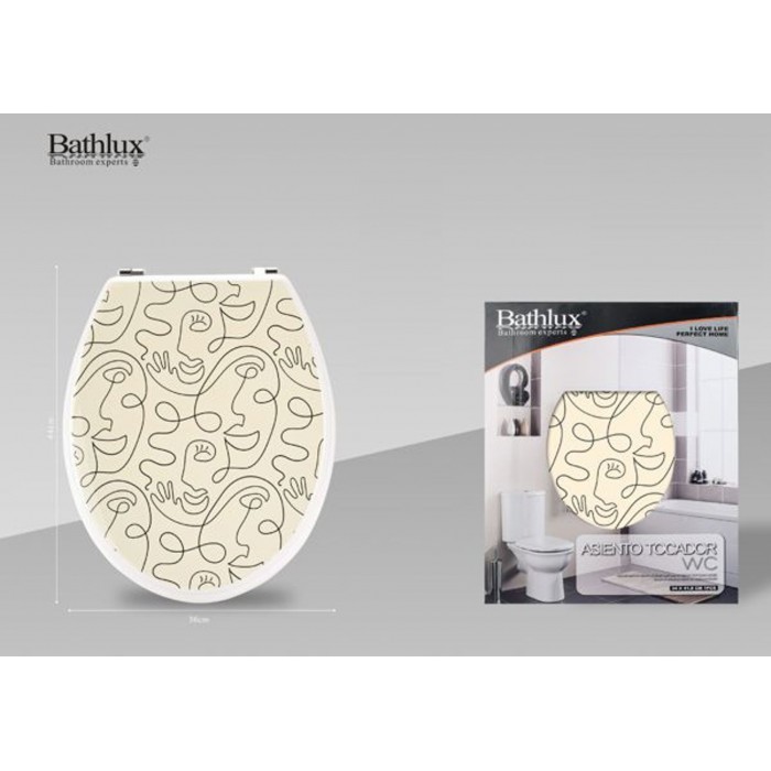 Καπάκι Τουαλέτας Πλαστικό Πολύχρωμο 36x44cm Bathlux 50582