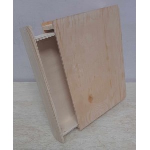 Ξύλινο Αλουστράριστο Kουτί Συρταρωτό 25x19x5cm