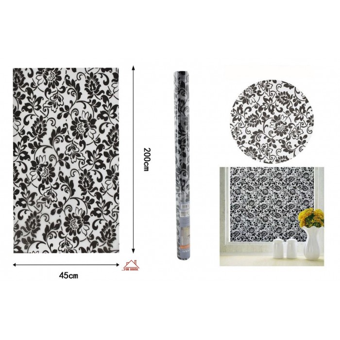 Αυτοκόλλητο Βιτρίνας Μαύρο 45x200cm ForHome 24103239