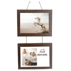 Κορνίζα Τοίχου Ξύλινη 2 Θέσεων Καφέ 13x18cm ForHome 24105569