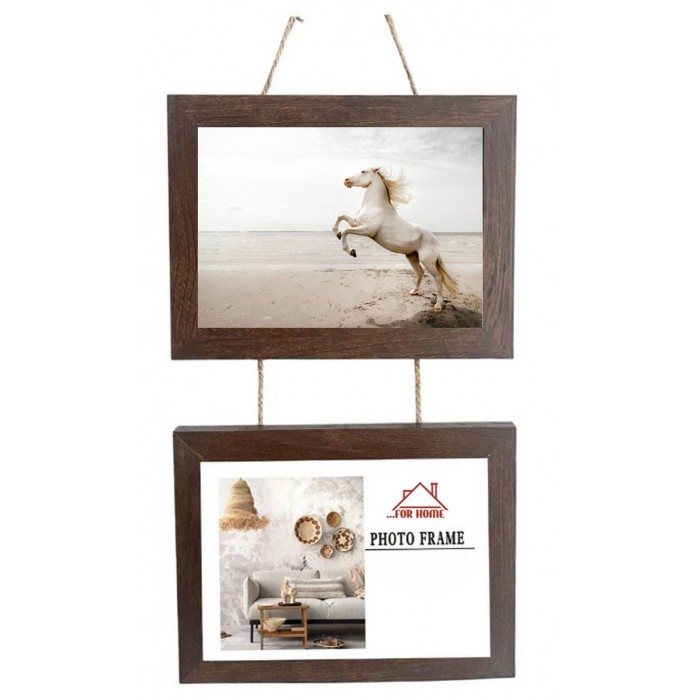 Κορνίζα Τοίχου Ξύλινη 2 Θέσεων Καφέ 13x18cm ForHome 24105569