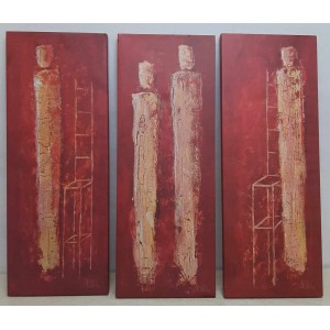 Πίνακας σε Καμβά 30x90cm Πολύχρωμος σετ 3 τεμαχίων ForHome 030903