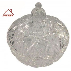 Φοντανιέρα Γυάλινη Σκαλιστή με καπάκι 13x12cm ForHome 000888