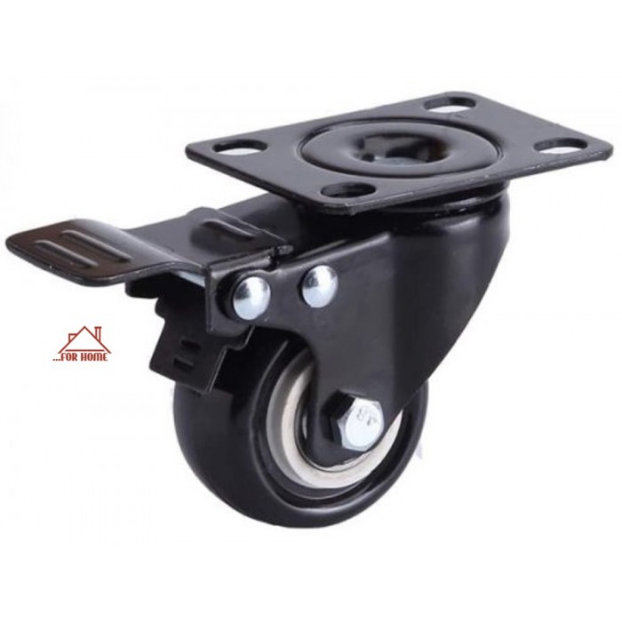 Ρόδα επίπλων Περιστρεφόμενη με φρένο Φ2.5″ 6.3cm ForHome 24203073