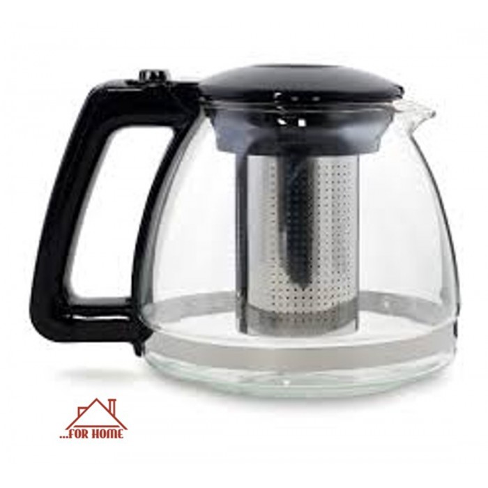 Τσαγιέρα Γυάλινη με Φίλτρο Μαύρη 900ml ForHome 