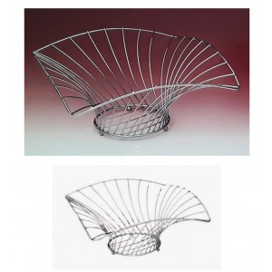 Φρουτιέρα Μεταλλική Ασημί 32x32x16cm Καρβούνης RW1267