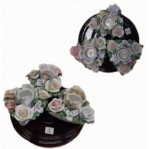 Κηροπήγιο Πορσελάνης 3 θέσεων 18x9.5cm ForHome 02421810