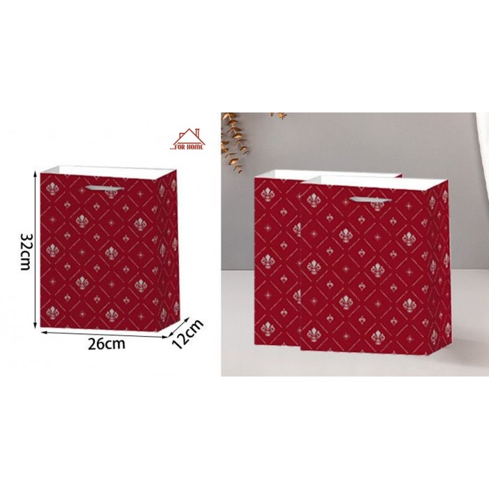 Σετ Χάρτινες Σακούλες Δώρου 26x12x32cm 12 τεμαχίων ForHome 002024