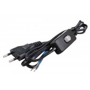 Καλώδιο Ρεύματος με Διατομή 2x0.75mm² σε Μαύρο Χρώμα 1.5m Aigostar 18324