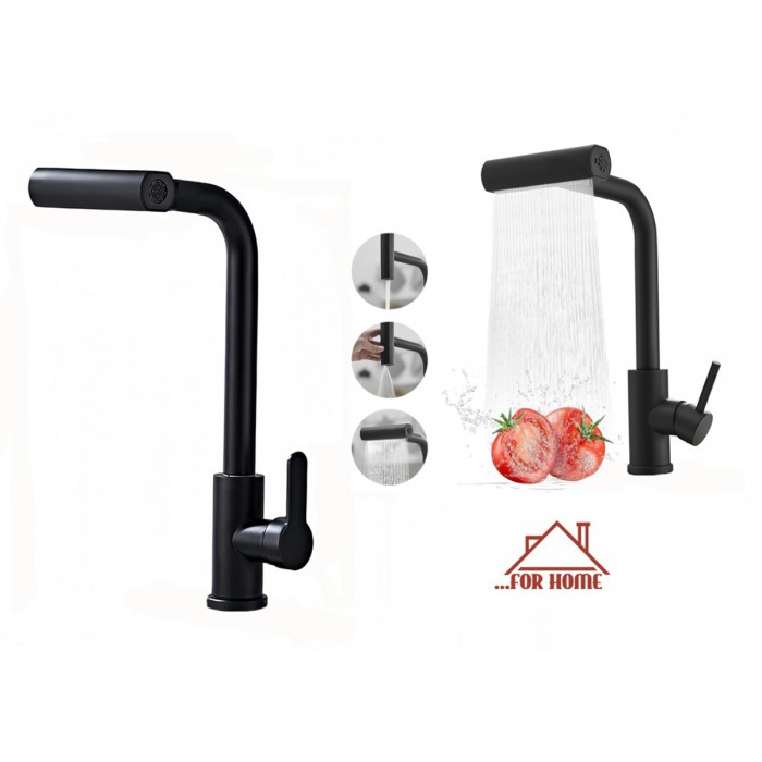 Μπαταρία Αναμεικτική Κουζίνας Μαύρη 35cm ForHome 9902148