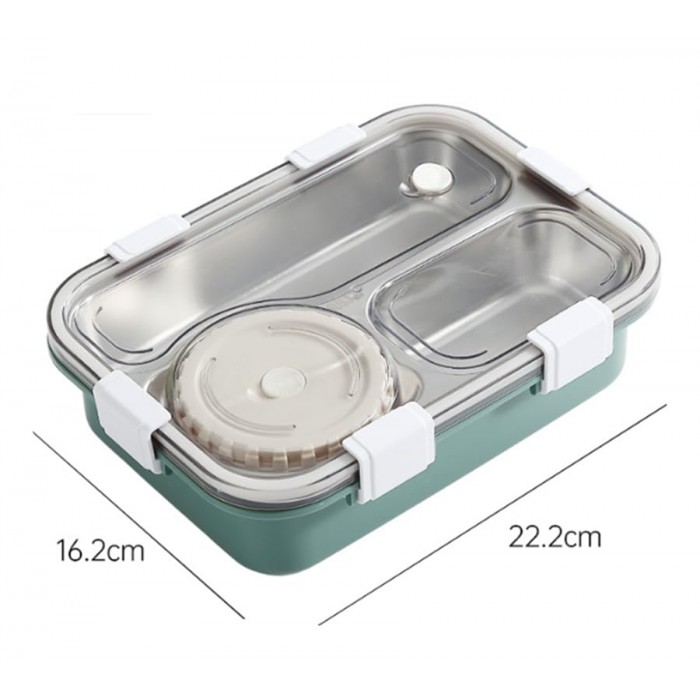 Φαγητοδοχείο Ανοξείδωτο 3 θέσεων 750ml 22.2x16.2x6cm ForHome 9910834