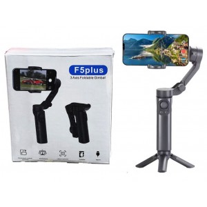 Techsuit Phone Gimbal with 3 Axes and Remote Control, Foldable - Techsuit (F5 Plus) - Black 5949419106246