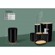 Ποτήρι Πλαστικό Μπάνιου σχέδιο Wooden Black 7x10.5cm Bathlux 71324