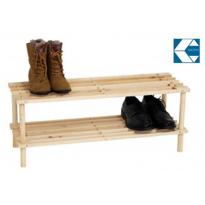 Παπουτσοθήκη Ξύλινη 2 ράφια Φυσικό 63x26x29cm Galifas 321445