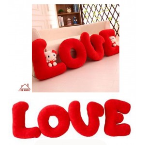 Διακοσμητικό Λούτρινο Κόκκινο σχέδιο LOVE 160x40cm ForHome 403340