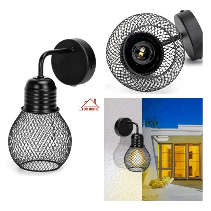 Φωτιστικό Τοίχου Μεταλλικό Μαύρο 40W E27 16.5x12x25cm ForHome 241468