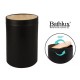 Κάδος Πλαστικό σχέδιο Wooden Black 18x26.5cm Bathlux 71329