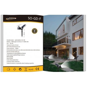 LED φωτός Στεγανό Φωτιστικό Led Καρφωτό 3W IP65 6500K 200LM Universo SO-GD-F