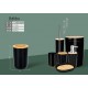 Θήκη Πλαστική για Οδοντόβουρτσες σχέδιο Wooden Black 7x10.5cm Bathlux 71325