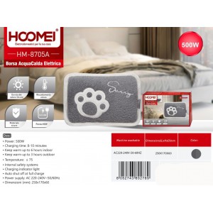 Ηλεκτρική Θερμοφόρα Γενικής Χρήσης Γκρι 500W 250x170x60mm Hoomei HM-8705A