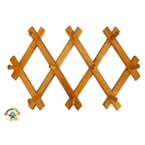 Κρεμάστρα Ξυλινη Φυσαρμόνικα Επιτοίχια 10 Θέσεων Φυσικό General Trade 79008010