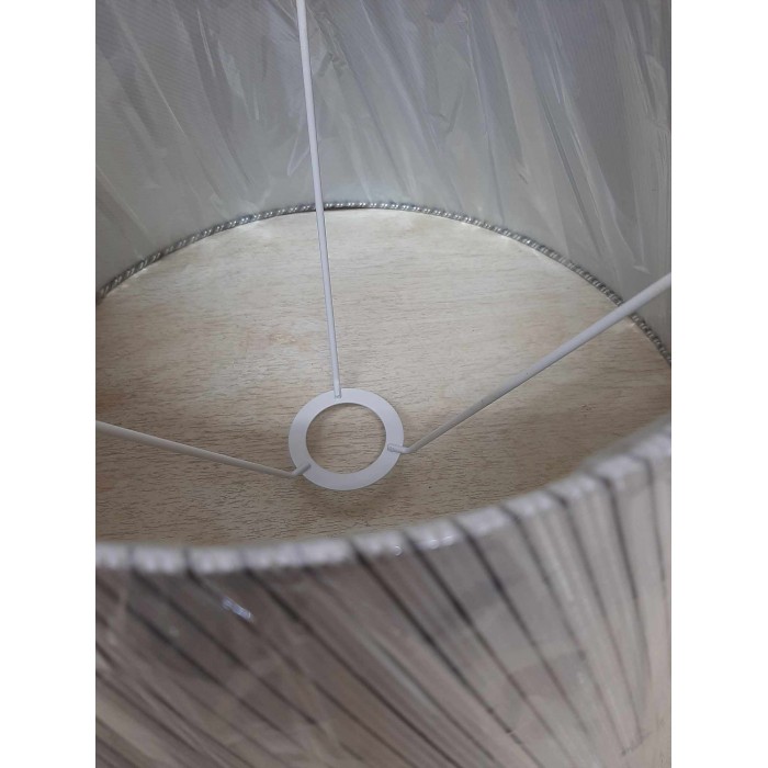 Καπέλο Φωτιστικού Υφασμάτινο 40x25x22cm E27 Ø 4cm Ασημί ForHome 402522