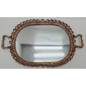 Διακοσμητικός Δίσκος Πολυρητίνης 51x31x4cm ForHome 020048