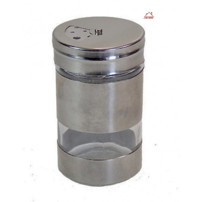 Θήκη Μπαχαρικών 100ml Ανοξείδωτη Ασημί 4.5x8cm ForHome 970619
