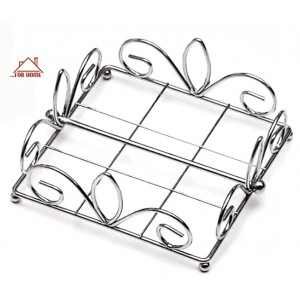 Χαρτοπετσετοθήκη Μεταλλική Ασημί 18x18x7cm ForHome 904152