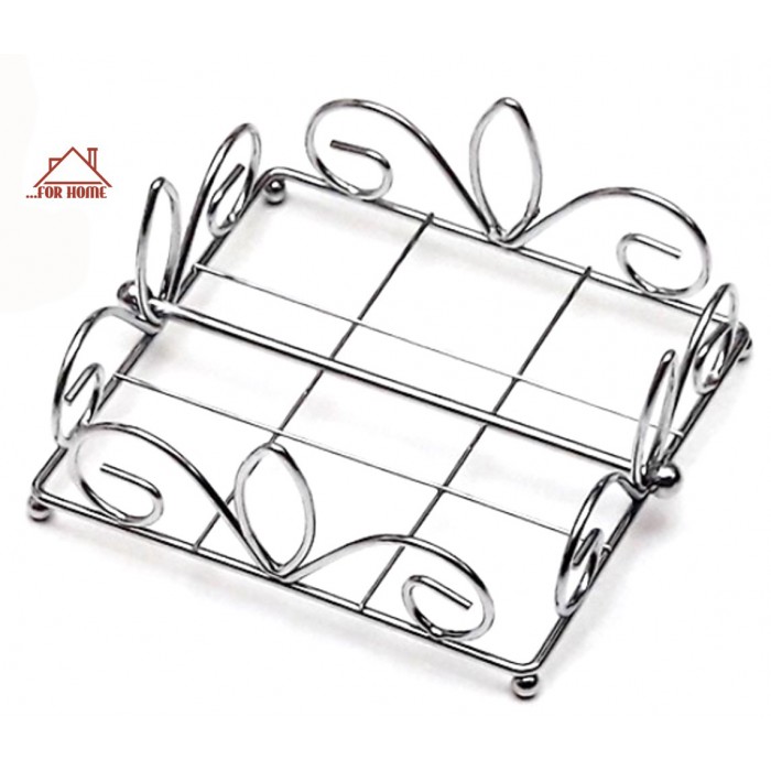 Χαρτοπετσετοθήκη Μεταλλική Ασημί 18x18x7cm ForHome 904152