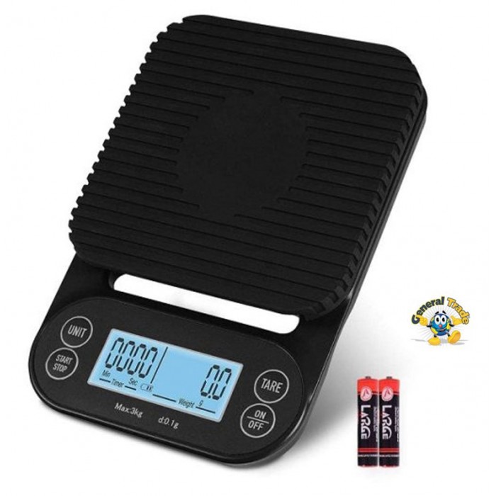 Ψηφιακή Ζυγαριά Καφέ υψηλής ακριβείας 1gr/5kg Μαύρη General Trade 51234522