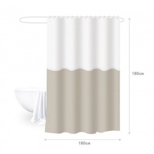 Κουρτίνα Μπάνιου Μπεζ-Λευκή 180x180cm Galifas 582334744