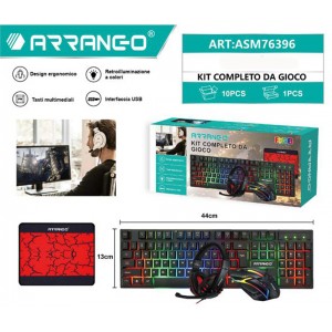 Σετ Gaming Πληκτρολόγιο με RGB φωτισμό & Ποντίκι (Αγγλικό US) Arrango ASM76396 