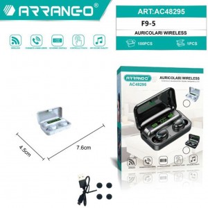 Handsfree Ακουστικά Bluetooth με Θήκη Φόρτισης 4.5x7.6cm Λευκό Arrango AC48295 