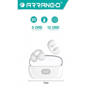 Ασύρματα Αδιάβροχα Ακουστικά Οστικής Αγωγιμότητας με Κλιπ Bluetooth 5.3 Λευκό Arrango AC48930 