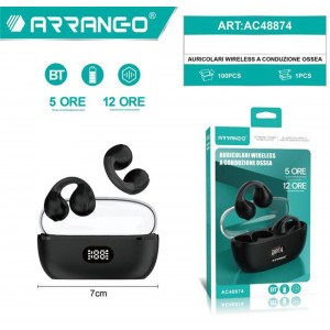 Ασύρματα Αδιάβροχα Ακουστικά Οστικής Αγωγιμότητας με Κλιπ Bluetooth 5.3  Μαύρο Arrango AC48874 