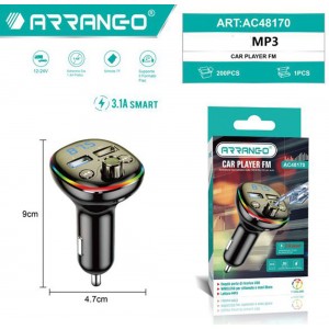 FM Transmitter Αυτοκινήτου με USB Arrango AC48170