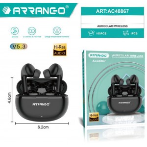 Ασύρματα Ακουστικά Bluetooth 5.3 με Θήκη Φόρτισης Μαύρο Arrango AC48867 