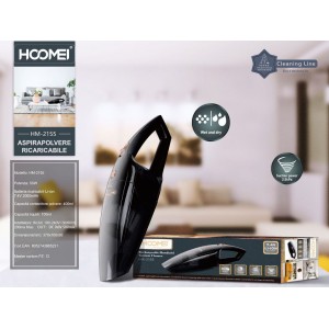 Επαναφορτιζόμενο Σκουπάκι Χειρός 370x100x95mm Μαύρο Hoomei HM-2155
