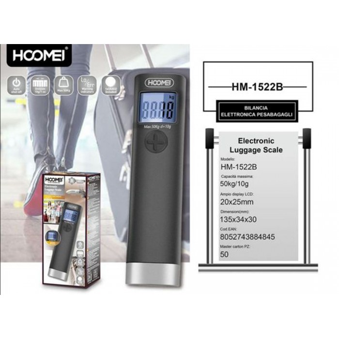 Ζυγαριά Αποσκευών Μαύρο 135x34x30mm Hoomei HM-1522B 