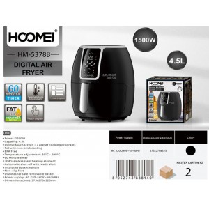 Φριτέζα Αέρος με Αποσπώμενο Κάδο 4.5lt Μαύρη Hoomei HM-5378B